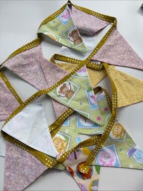 Kids' Decorative Fabric Bunting - Yellow, Pink, Green Animal Print 8ft long
